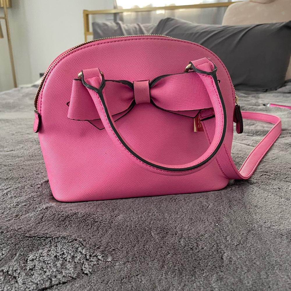 Aldo Pink Crossbody Bag with Bow Accent